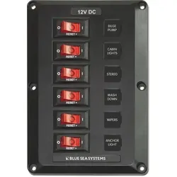 Blue Sea Systems 6 Position, Belowdeck Circuit Breaker Panel