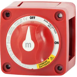 Blue Sea Systems M-Series Mini Dual Circuit Plus Battery Switch - Red