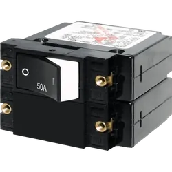 Blue Sea Systems A-Series Rocker Circuit Breaker - Double Pole 50A
