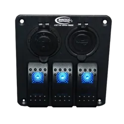 Baintech 3 Way Switch Panel (Blue LED)