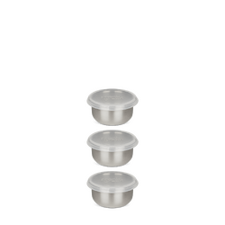 frank green Stainless Steel Dressing Container 3 Pack Brushed Steel