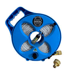 7.5m Flat Out Drink Water Hose on  Compact Multi-Reel Electric Blue