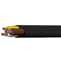 Brown/White/Yellow 3mm 3 Core 100M Twin Sheath (Spooled Length)