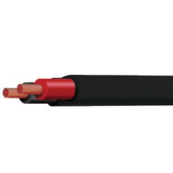 Black/Red 4mm Twin Core Twin Sheath (Sold Per Metre)