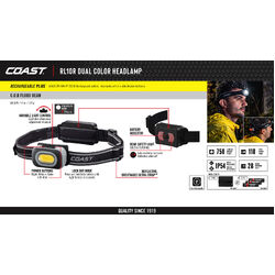 Coast Headlamps 750 Lumens Rech (Dual)
