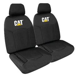 Caterpillar Canvas Seat Covers Black Front Pair