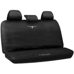 Rm Williams Car Seat Covers Canvas Black 06 Rear Multi Zip