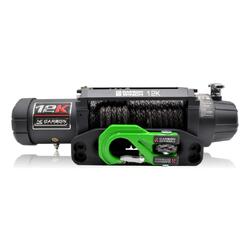 Carbon 12K 12000lb Electric Winch With Black Rope & Green Hook VER. 3