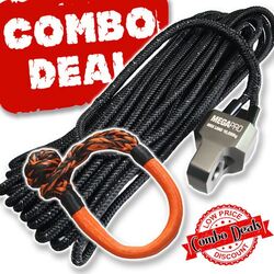Carbon Megapro 10T Thimble, 24M Black Winch Rope And Soft Shackle Combo Deal