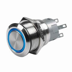 Czone Push Button Momentary On/Off With Blue Led, 3.3V