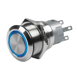 Czone Push Button Momentary On/Off With Blue Led, 3.3V