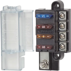 Fuse Block 4 Way Positive with Cover & Label Kit
