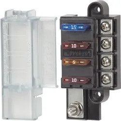 Fuse Block 4 Way Positive with Cover & Label Kit