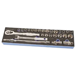 Kincrome Cantilever 28 Piece Sockets & Accessories Eva Tray