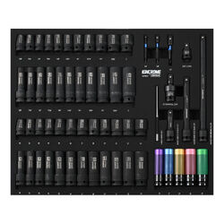 Kincrome CONTOUR 60 Piece LOK-ON Impact Sockets & Accessories EVA Tray