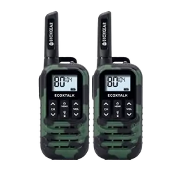 ECOXTALK EXG50 500mW Compact Handheld UHF Radio Twin Pack - Green Camo (3km)