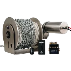 Muir Drum Winch DW08 44/600 12V *Combo* 80m ROPE Chain Roller Switchgear Mount Gear