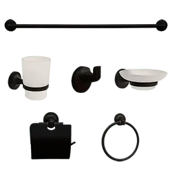 NCE Bathroom Accessories (6PC Kit) Black