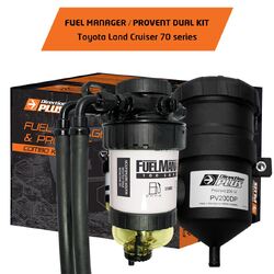 Fuel Manager Pre-Filter + ProVent Dual Kit For Toyota Land Cruiser 70 Series 1VD-FTV 2012 - 2017