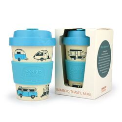 Van Go Collections Bamboo Travel Mug  300ml  Van Go Collections 'Hippy Days' Pale Blue