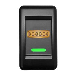Hulk 4x4 Switch Push Button On/Off 24V Work Light T/S Isuzu Truck Amber/Green Illum