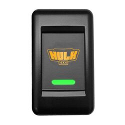 Hulk 4x4 Switch Push Button On/Off 24V Hulk 4X4 Logo T/S Isuzu Truck Amber/Green Illum