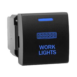 Hulk 4x4 Switch Push Button On/Off 12V Worklight to suit Prado 150 Series 2017 On Blue Illum