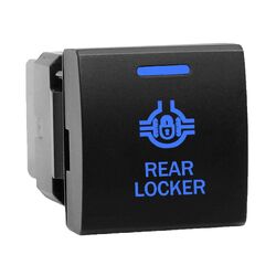 Hulk 4x4 Switch Push Button On/Off 12V Rear Locker to suit Prado 150 Series 2017 On Blue Illum