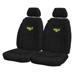 Hulk 4x4 Universal Neoprene Seat Covers Black/Green Stitch Fronts