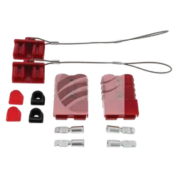 Hulk 4x4 Pkt 2 Red 50Amp Connector Kit W/2X Plastic Covers, 4X Cable