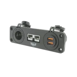 Triple Flush Mount Housing With 50A Plug, Accessory Power Socket & Dual Usb Ports
