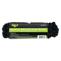Hulk 4x4 Reflective Rope 15 Metres Black 60Kgs Working Load