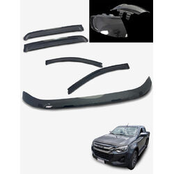 Sunland-Protection Bonnet Protector, Weathershields And Headlight Protects To Suit Isuzu D-Max 04/24 - On Tinted