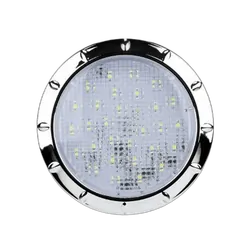 Roadvision LED Interior Lamp Chrome White Recessed 12V 30 LEDs 100mm Chrome Body