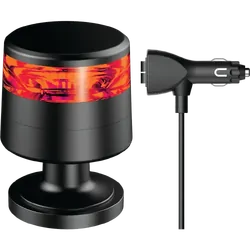 Ignite Led Red Beacon 10-80V Magnet Mount 10X Strobe 2X Rot Patterns Low Profile Class I