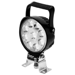 Ignite 5.2" Round Led Work lamp With Handle & Switch, 9-36V, 27W, 9 X Leds, 2,250 Lumens Spot Beam