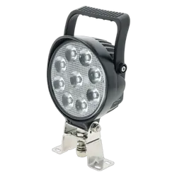 Ignite Led Round Spot Beam Work lamp W/ Handle & Switch Black Housing