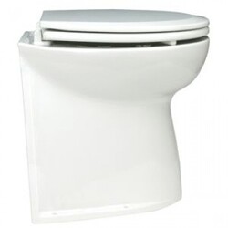 Jabsco Deluxe Silent Flush Electric Toilet - Vertical Back Fresh Water Flush 12V