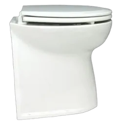 Jabsco Deluxe Silent Flush Electric Toilet - Vertical Back Fresh Water Flush 24V