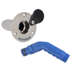 Deckwash Connector S/S With Angled Hose Adaptor