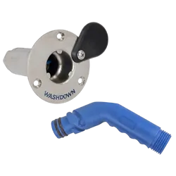 Deckwash Connector S/S With Angled Hose Adaptor