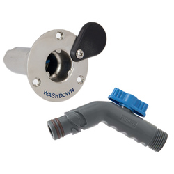 Deckwash Connector S/S With Angled Hose Adaptor and Tap