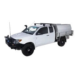 Rhino Rack Heavy Duty 2500 Black 2 Bar Roof Rack For Toyota Hilux Gen 7 2Dr Ute Extra Cab 04/05 To 09/15