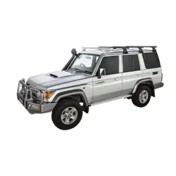 Rhino Rack Heavy Duty Rl150 Black 3 Bar Roof Rack For Toyota Landcruiser 76 Series 4Dr 4Wd 03/07 On