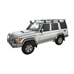Rhino Rack Heavy Duty Rl150 Black 4 Bar Roof Rack For Toyota Landcruiser 76 Series 4Dr 4Wd 03/07 On
