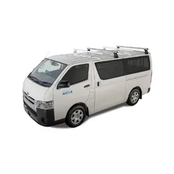 Rhino Rack Heavy Duty Rl150 Silver 2 Bar Roof Rack For Toyota Hiace Gen 4 2Dr Van 11/89 To 02/05