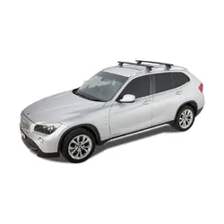 Rhino Rack Vortex Sx Black 2 Bar Roof Rack For BMW X1 E84 5Dr Suv With Roof Rails 04/10 To 09/15