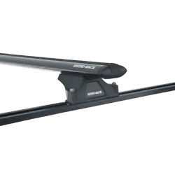 Rhino Rack Vortex Rltp Trackmount Black 2 Bar Roof Rack For Mitsubishi Pajero Nm - Np 4Dr 4Wd Lwb 05/00 To 10/06