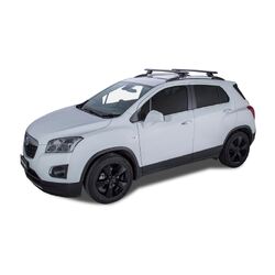 Rhino Rack Vortex Sx Black 2 Bar Roof Rack For Holden Trax Tj 4Dr Suv With Roof Rails 08/13 On