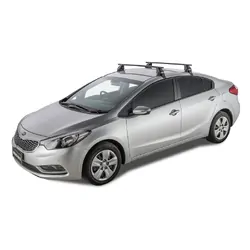 Rhino Rack Euro 2500 Black 2 Bar Roof Rack For Kia Cerato 4Dr Sedan 08/13 To 05/18